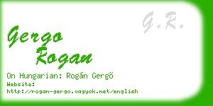 gergo rogan business card